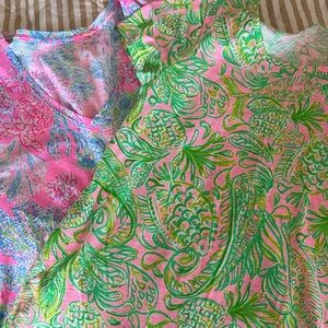 Lilly Pulitzer bundle Vibrant Pink and Green Patterned Tops